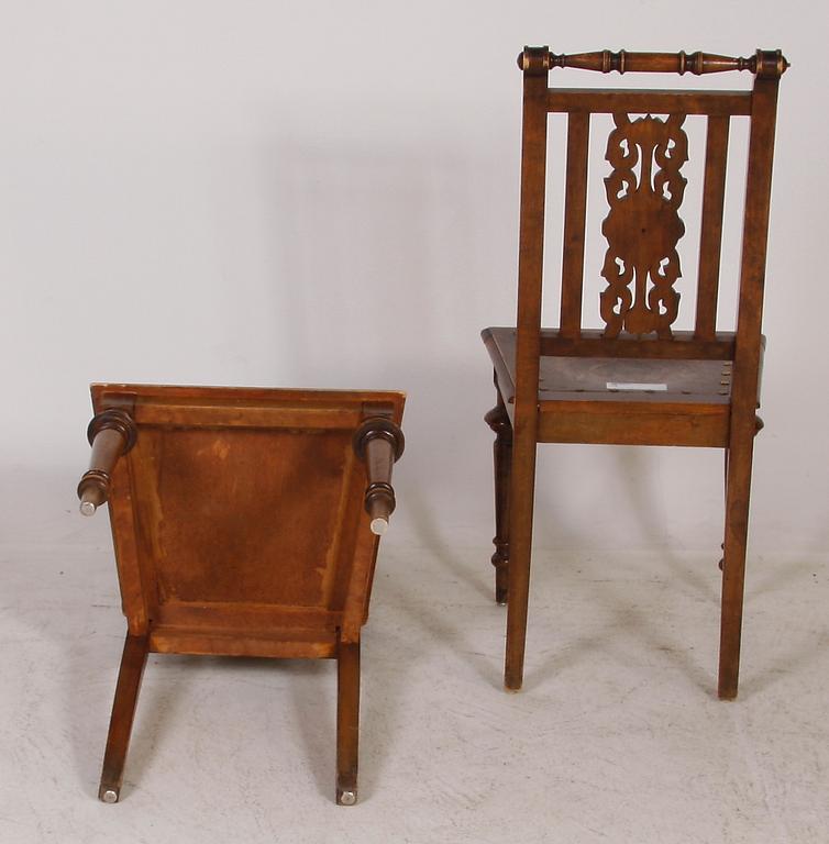 STOLAR, ett par. Nyrenässans, 1800-talets senare hälft.