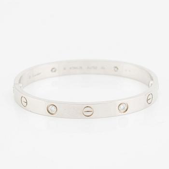 Cartier armband "Love" 18K vitguld med runda briljantslipade diamanter.