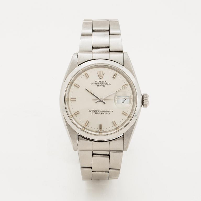 Rolex, Oyster Perpetual, Date, Chronometer, wristwatch, 34,5 mm.