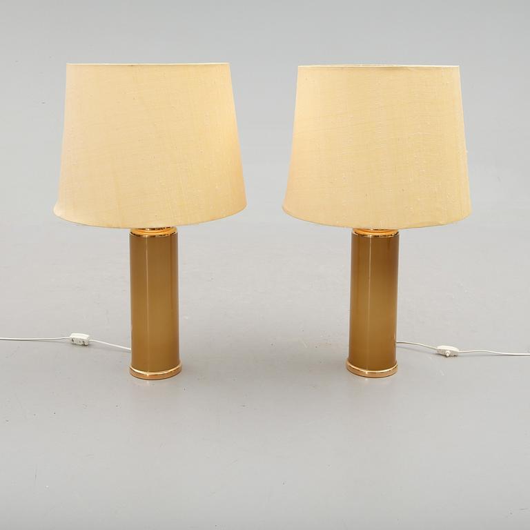 BORDSLAMPOR, 1 par, glas, Luxus, 1900-talets andra hälft.