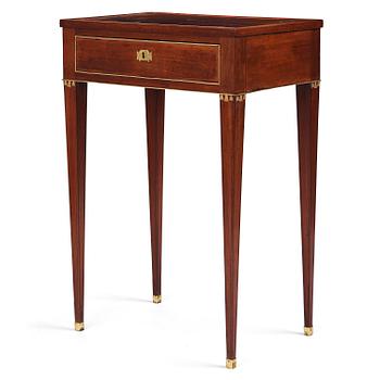 37. A late Gustavian mahogany table, late 18th century.