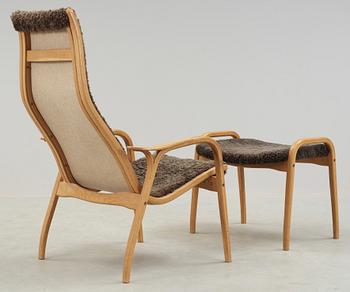 FÅTÖLJ med FOTPALL, "Lamino", Yngve Ekström, Swedese, 1900-talets andra hälft.
