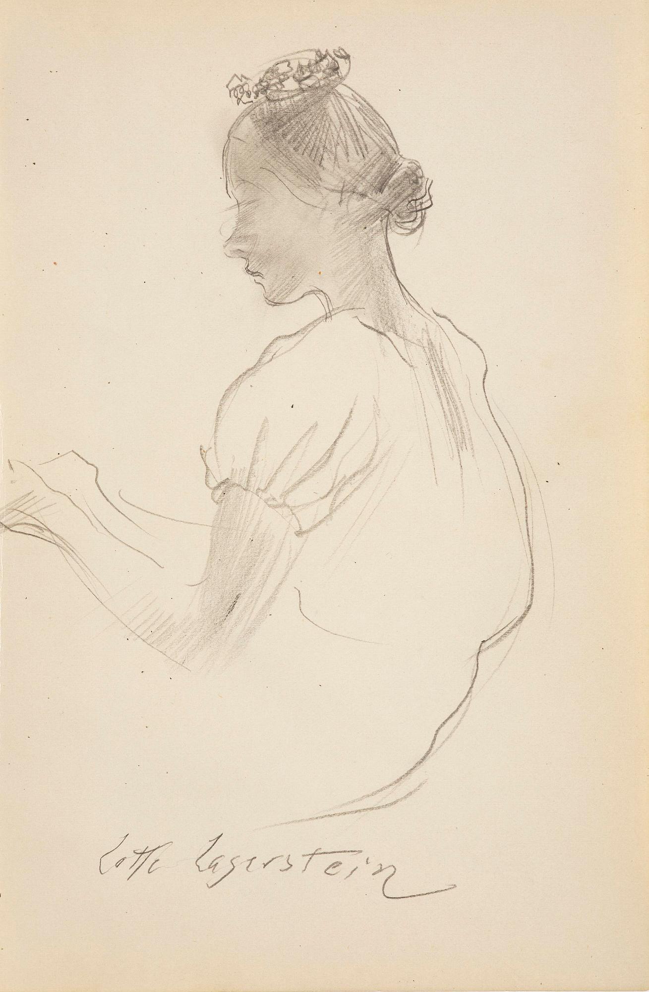 Lotte Laserstein, Girl with a wreath and hair up.