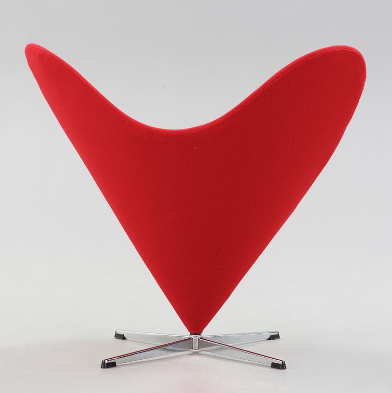 A Verner Panton 'Heartshaped Cone chair', upholstered in red, Fritz Hansen, Denmark 1960's.
