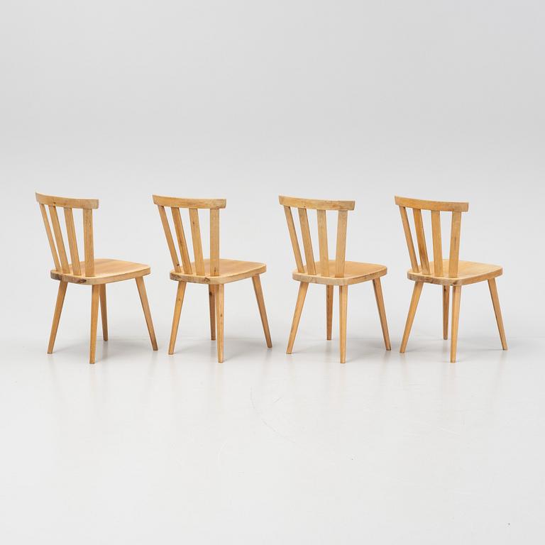 Göran Malmvall, a set of four pine chairs, Svensk Fur, mid 20th Century.