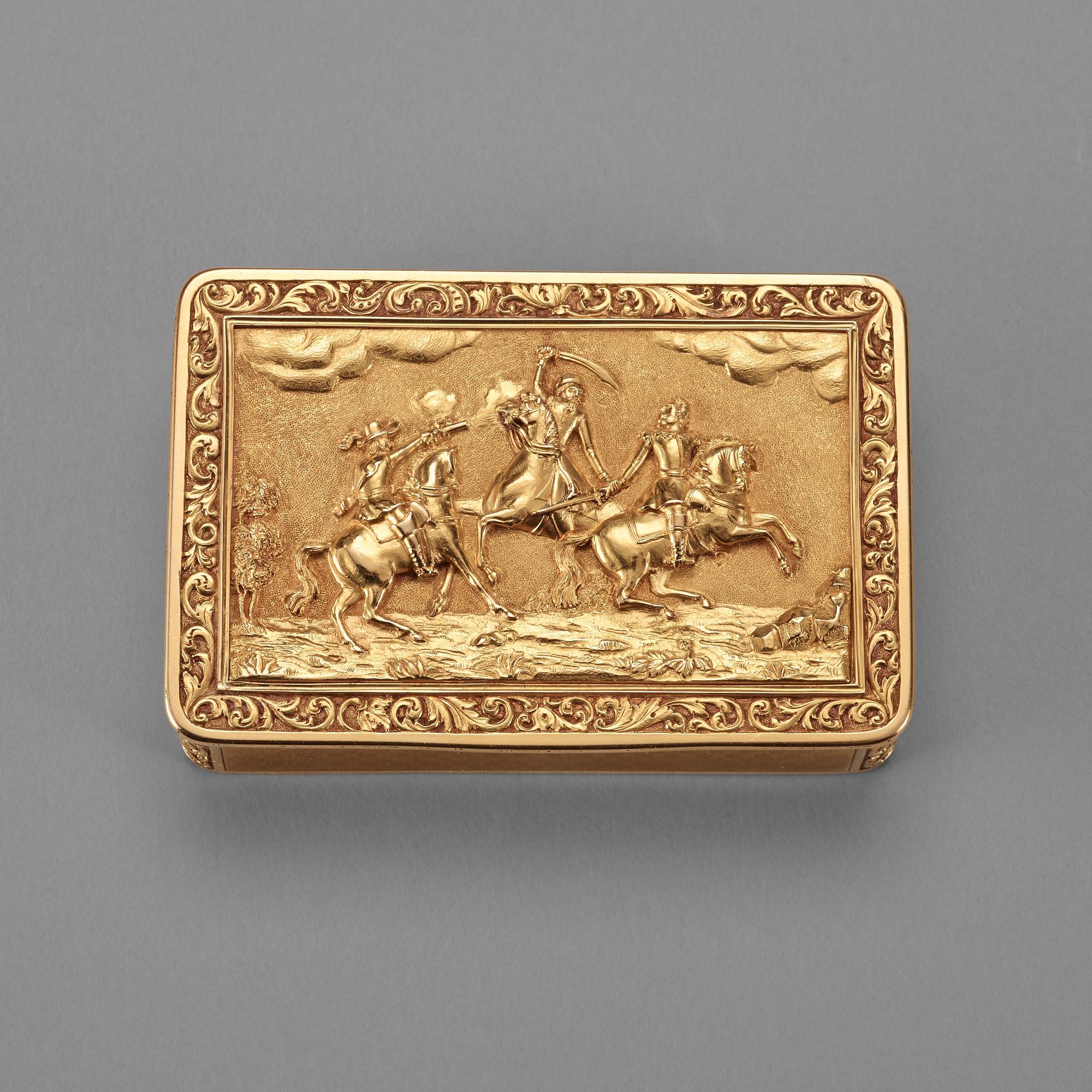 A Swedish 19th century gold snuff-box, marks of Gustaf Möllenborg, Stockholm 1841.