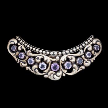 DIADEM, silver samt glas. 1800-talets andra hälft.