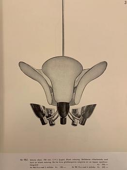 Carl-Axel Acking, a rare ceiling lamp model 982, Bröderna Malmströms Metallvarufabrik, Malmö, 1950s.