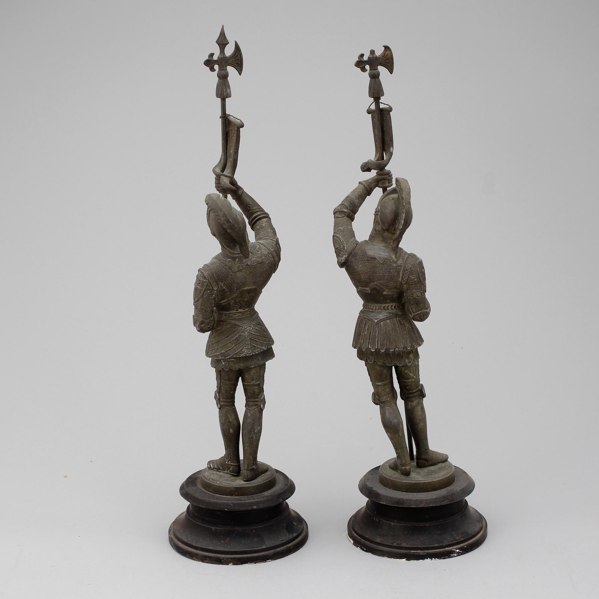 SKULPTURER, ett par, metall, 18/1900-tal.