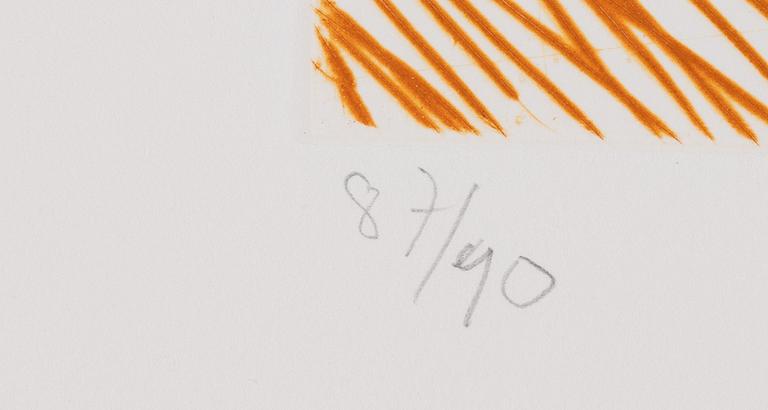 Ulf Trotzig, "King Sweeney", portfolio with nine colour etchings.