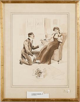 GUNNAR WIDHOLM, 3 st, akvareller, sign.