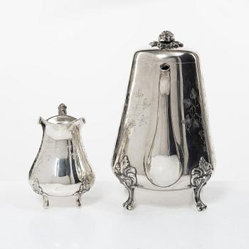 Gustav Dahlgren, a silver coffee pot and creamer, Malmö, 1861.