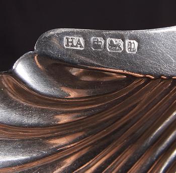 SMÖRSNÄCKOR, ett par, silver, Sheffield 1907.