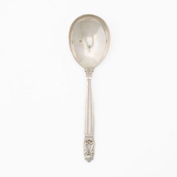 Johan Rohde, sterling silver spoon, 'Konge/Acorn', Georg Jensen, Denmark, after 1945.