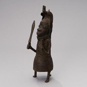 A Benin bronze sculpture, the mid-20th century.