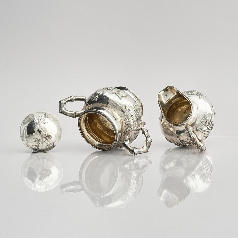 A fine Chinese Export silver tea and coffee service, Sing Fat, early 20th century.