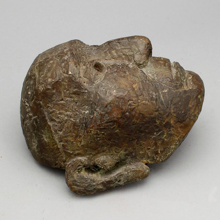 ANSIKTE, brons, okänd konstnär, monogramsignerad "B.H", 1900-talets senare del.