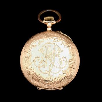 FICKUR, 14K guld, 1900-talets första hälft. Vikt inklusive urhus ca 29 g.