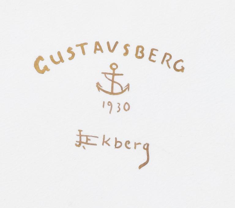 A Josef Ekberg cream-ware tea table, Gustavsberg 1930.