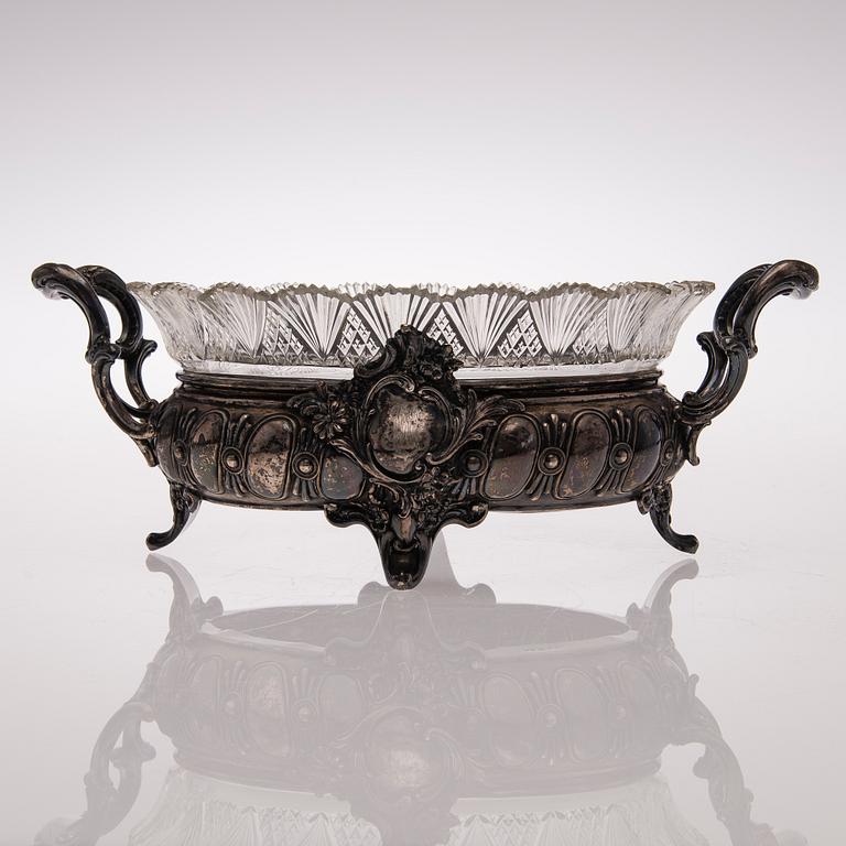 JARDINJÄR, silver och glas, Gustav Lindell, Tammerfors 1898.