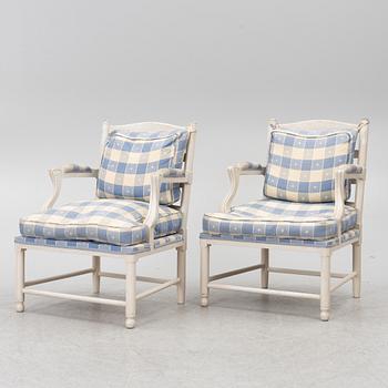 Fåtöljer ett par, gustaviansk stil, Gripsholmsmodell, Åmells möbler 1973.