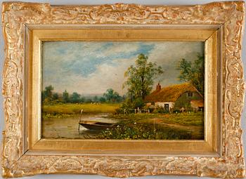 OKÄND KONSTNÄR, olja på pannå, England, 1800-tal.