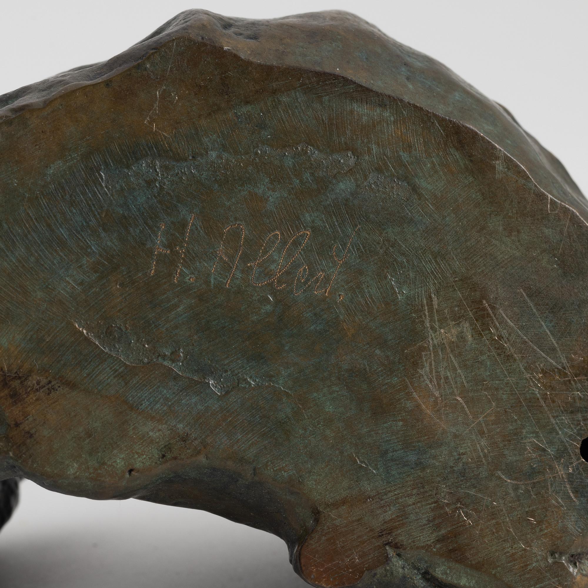 Henrik Allert, a signed bronze sculpture.
