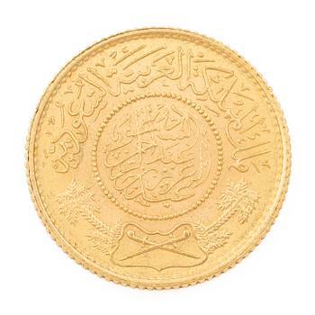 Gold coin, Saudi Arabia, 1 Guinea, 1370 (1950/51).