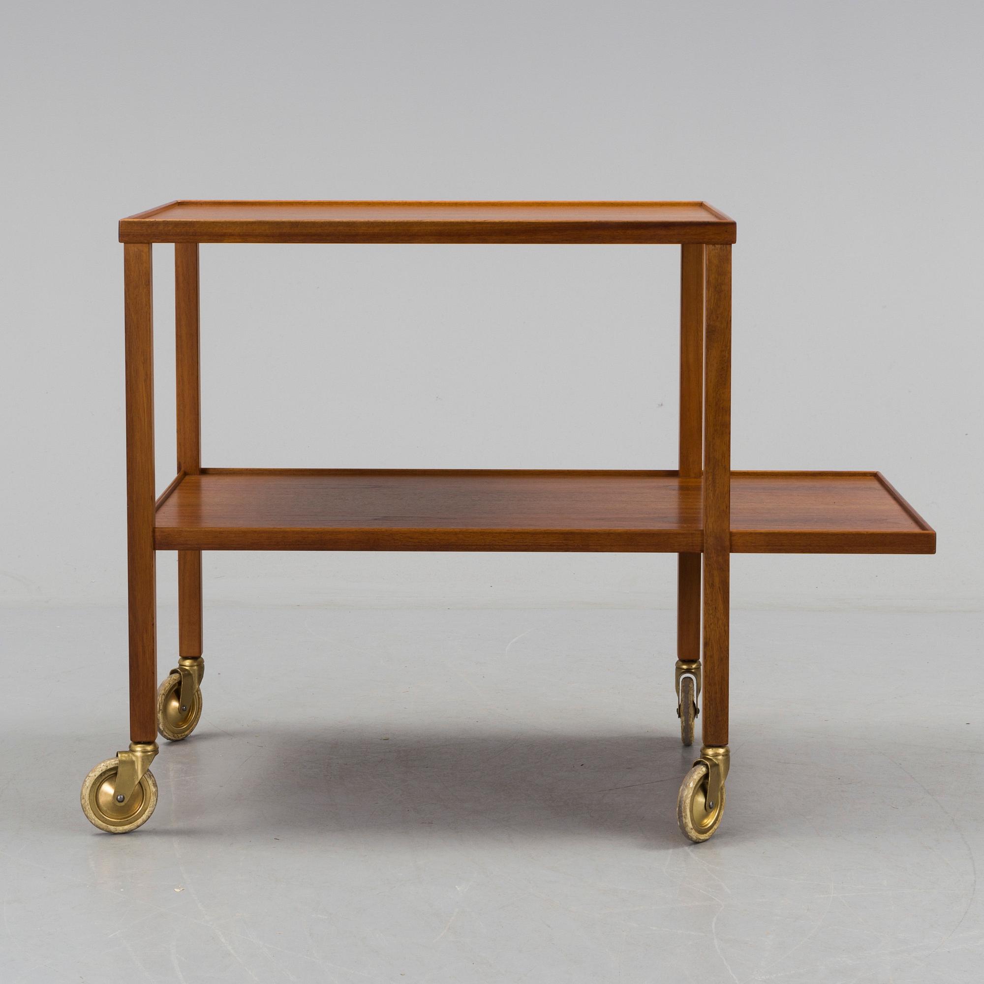 A mahogany tea trolley model 470 by Josef Frank for Firma Svenskt Tenn.