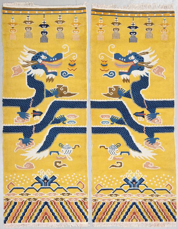 PELARMATTOR, ett par. Old/semiantik, Ningxia. Ca 230 x 90.