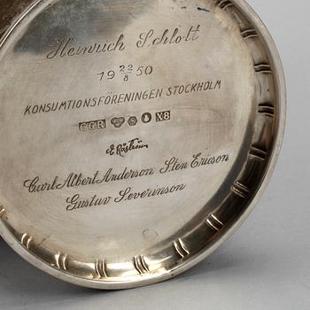 BÄGARE, silver, E Råström, Stockholm, 1948. Vikt ca 590 gram.