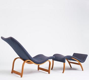 Bruno Mathsson, an easy chair and footstool, model '36', Firma Karl Mathsson, Sweden 1940.