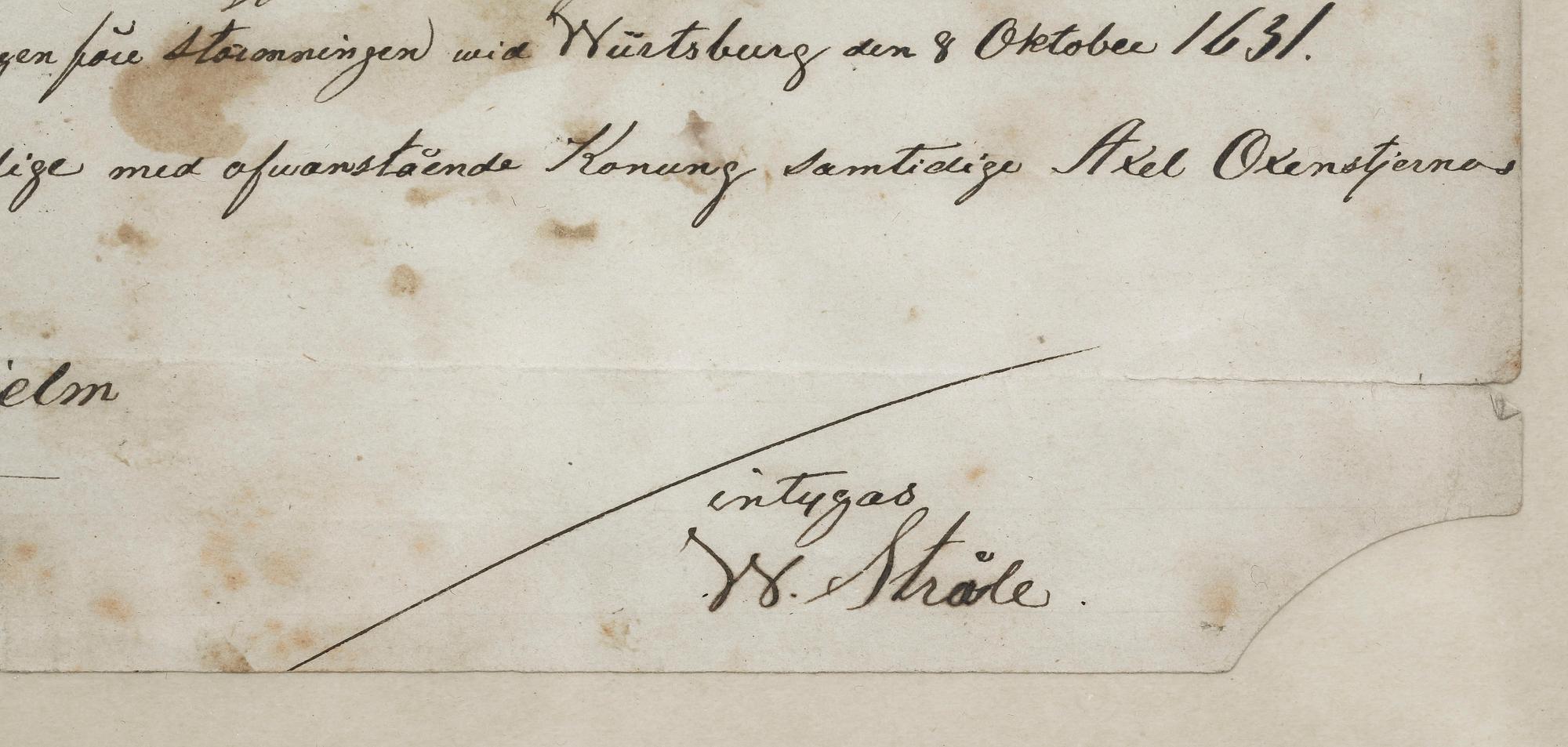 AVSKRIFT med NOTER, egenhändigt sign Carolus Löwenhielm, 1700/1800-tal.