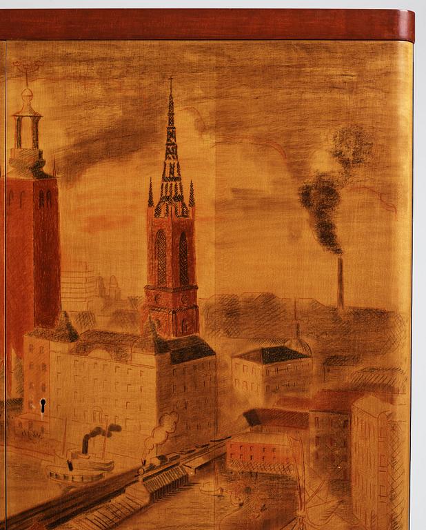 Isaac Grünewald, & Olof Östberg, skåp, unikt, AB GA Berg, Stockholm, 1935.