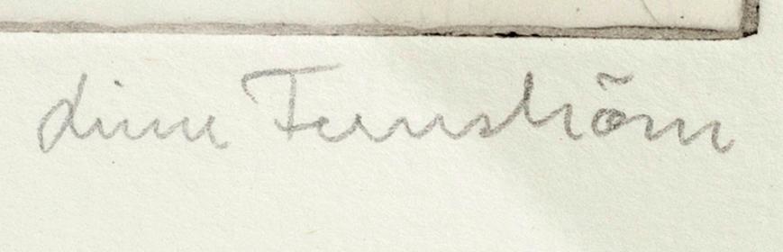 LINN FERNSTRÖM, drypoint, signed and numbered 9/25, 2008.