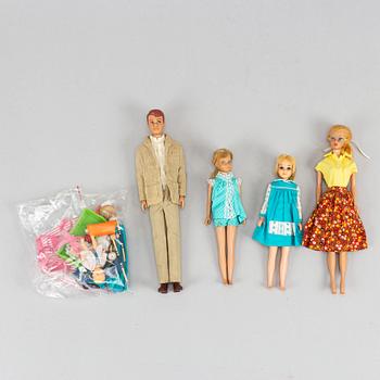A collection of four Mattel 1960's Barbiedolls with accessories.