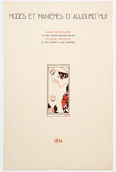 George Barbier, mapp med originalteckning och planscher, "Modes et Manières d'Aujourd'Hui (3e Année)", Frankrike, 1914.