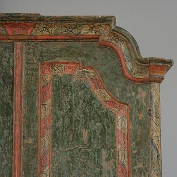 A Swedish polychrome-painted rococo cabinet, late 18th century.