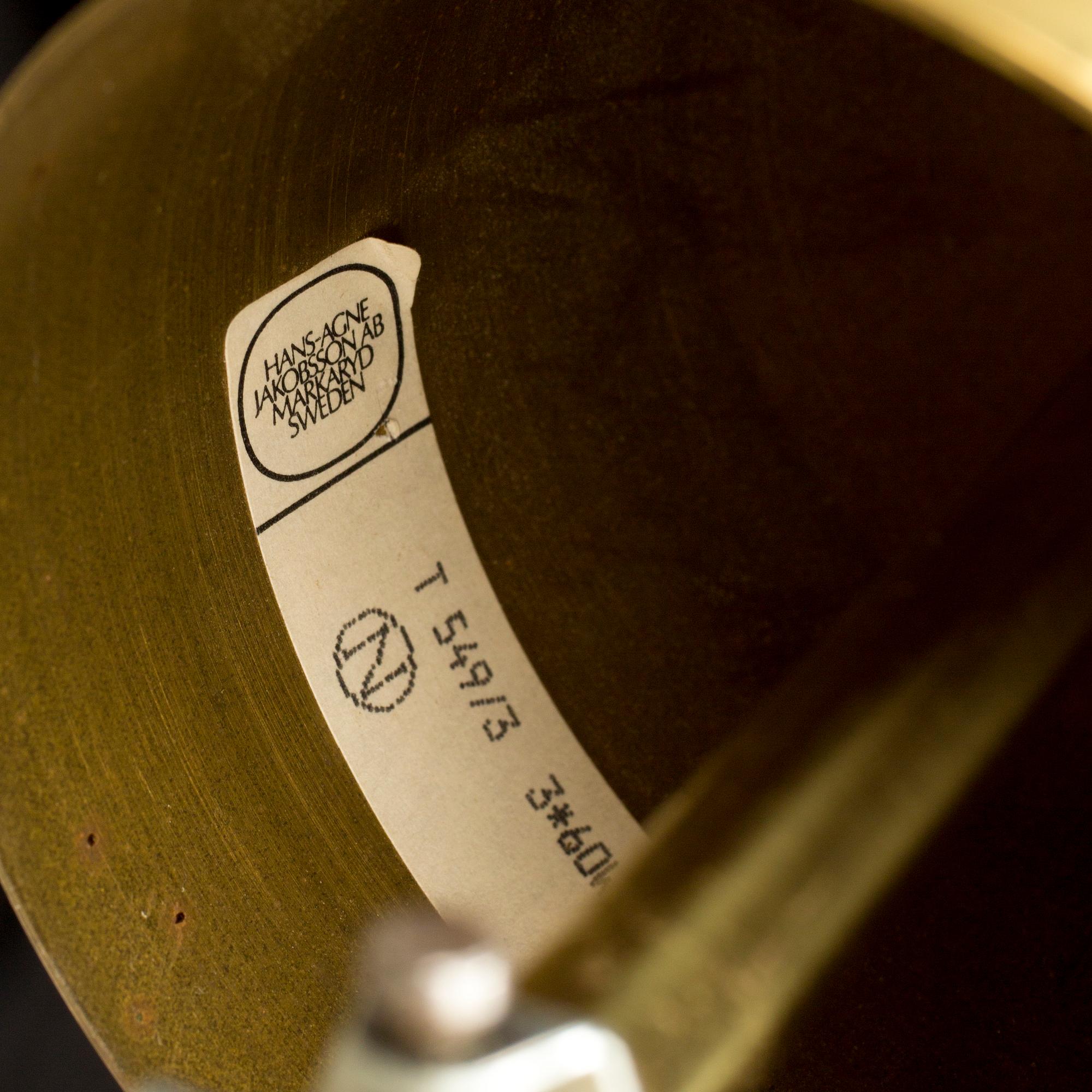 TAKLAMPA, mässing, Hans Agne Jakobsson, Markaryd.