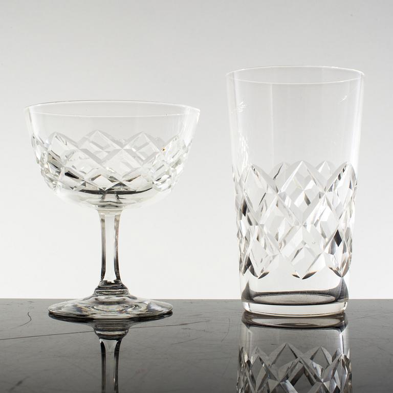 GLASSERVIS, 39 delar, glas, "Bror", Kosta.