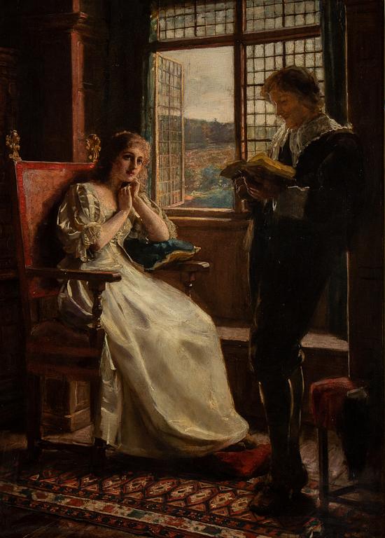 Margaret Dicksee, attributed to., oil on panel.