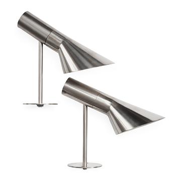 96. A pair of Arne Jacobsen steel 'AJ' wall lights, Louis Poulsen, Denmark.
