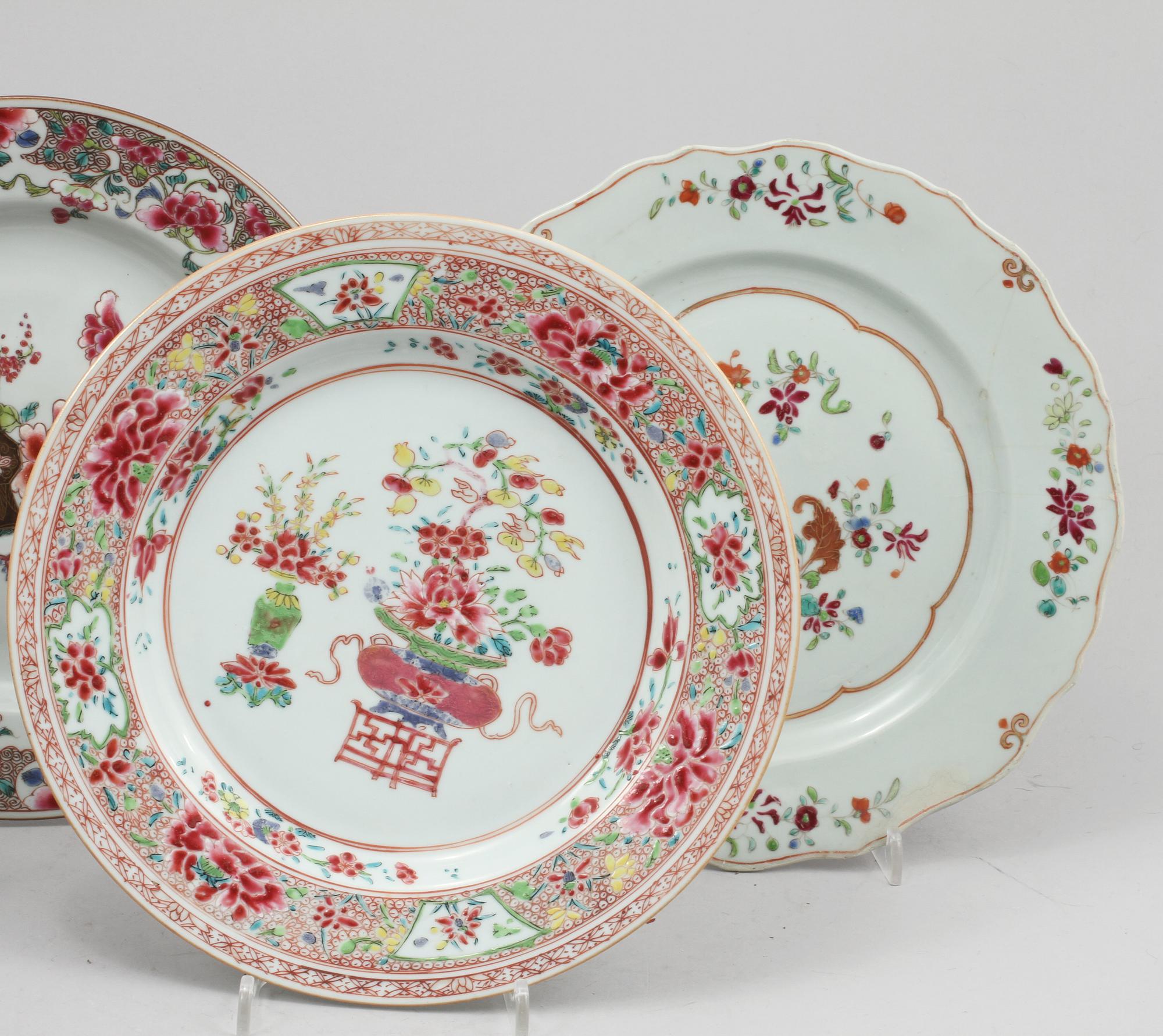 TALLRIKAR, 4 st, porslin, Kina, 1700-tal.