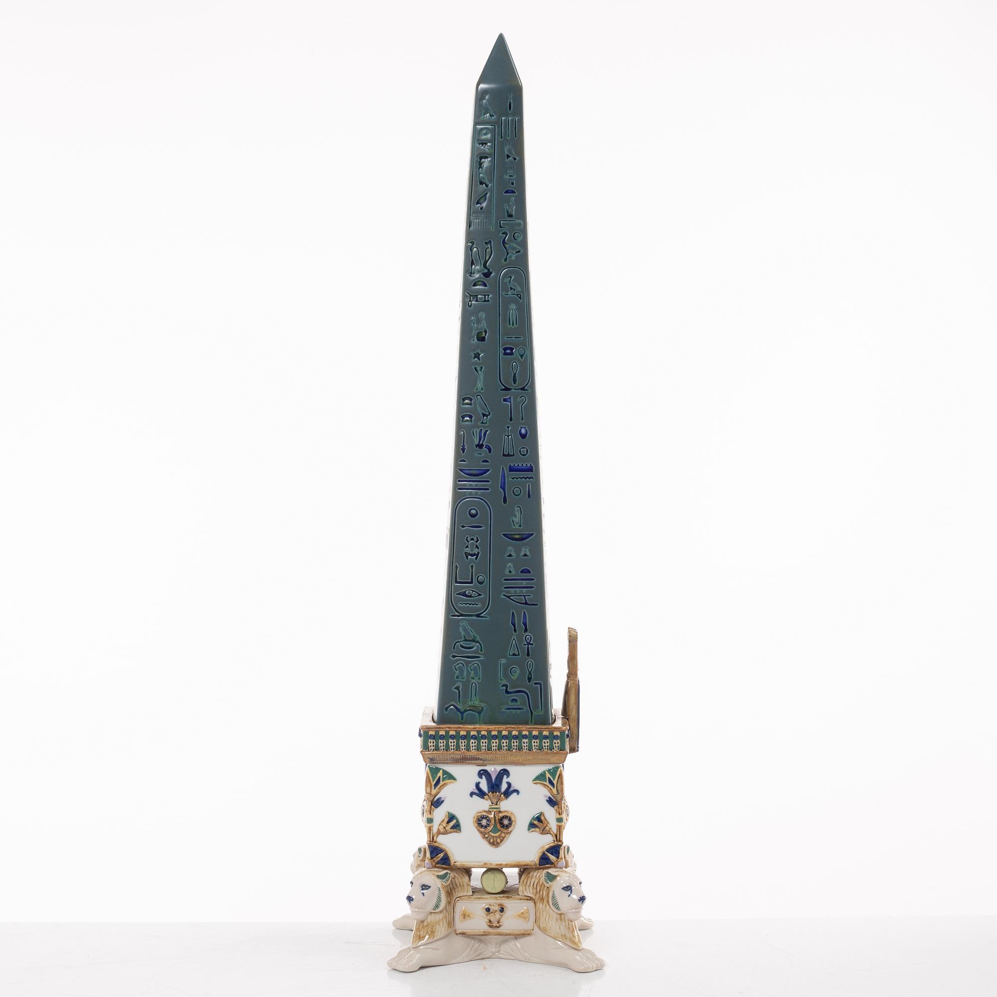 Lladró, figurine, "Thotmes I obelisk (green)", Spain.