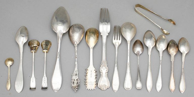 PARTI SILVER, mestadels Sverige, 1800/1900-tal. Totalvikt: ca 548 gram.