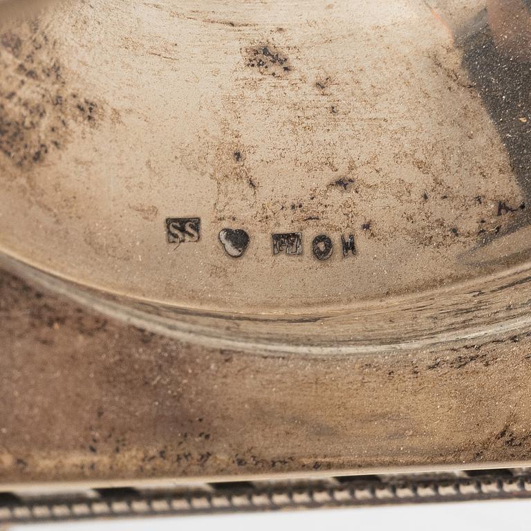 A Swedish silver sugarbowl and a spoon, mark of Svea Svensson, Stockholm 1909.
