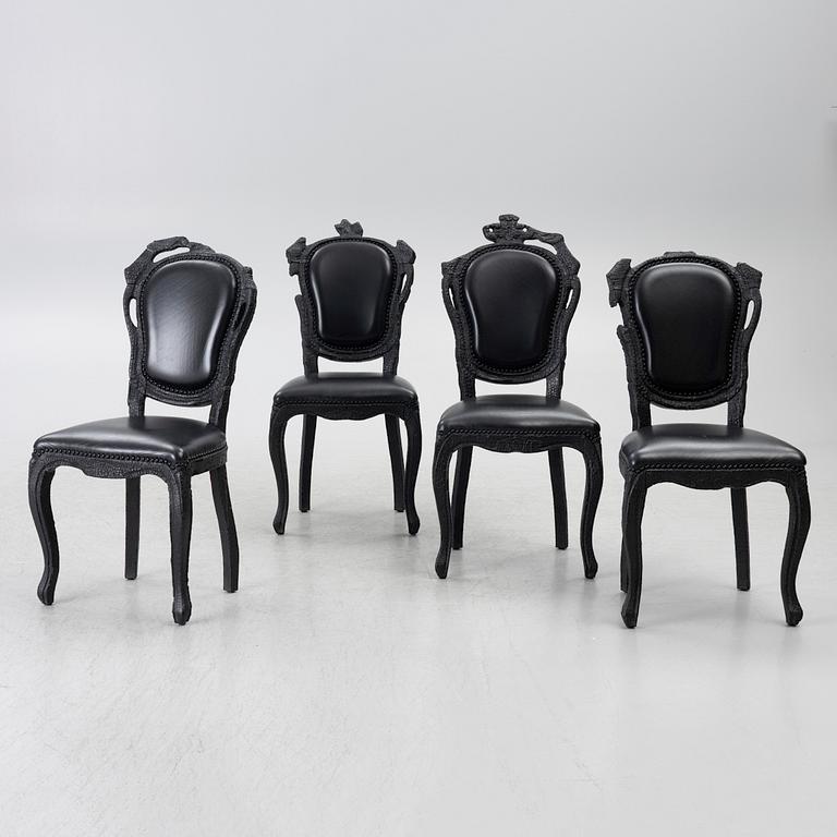 Maarten Baas, chairs 4 pcs, "Smoke Chair", Moooi.