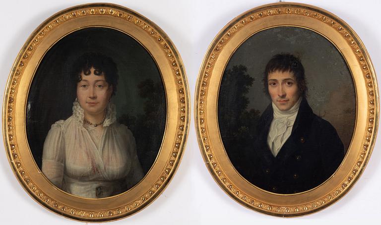 French artist early 19th century, "Jean André Pochet" & wife "Jeanne Pierrette Artier".