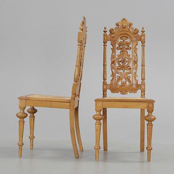 STOLAR, ett par, nyrenässans, 1800-talets slut.