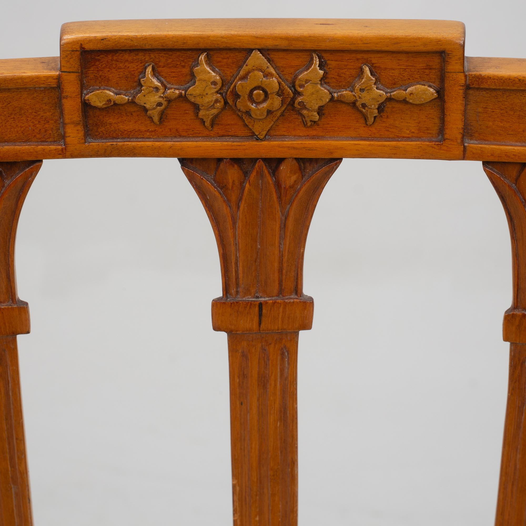 Four late Gustavian chairs by Johan Hammarström (Stockholm, Sweden, 1794-1812/19).
